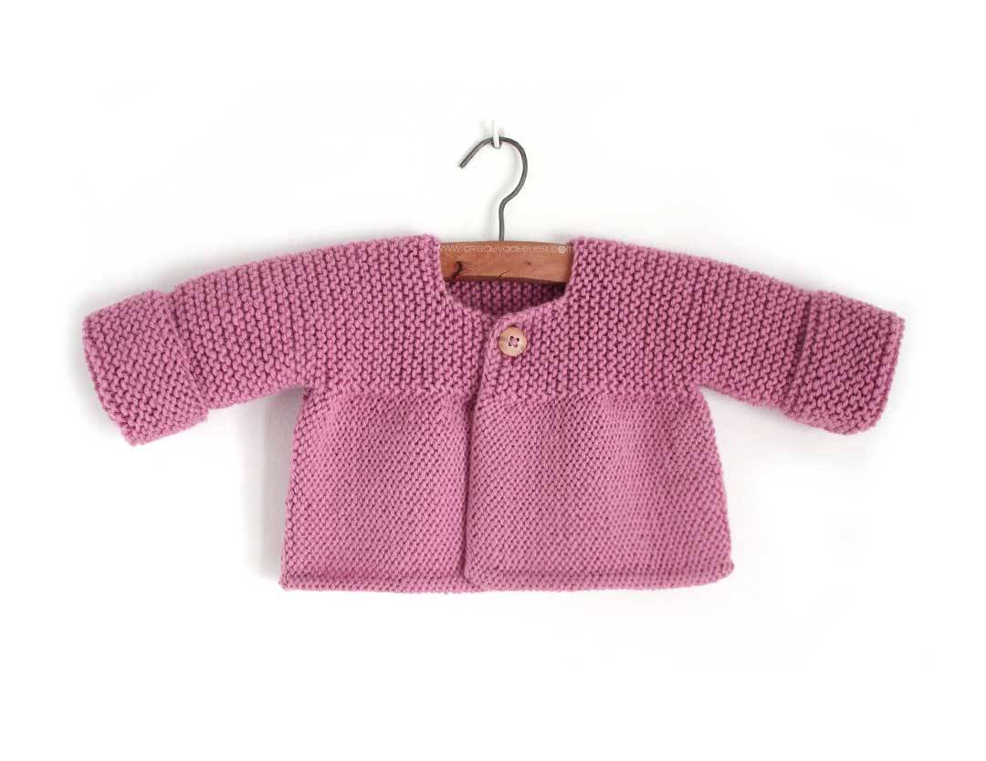 Knitted Baby Cardigan - PINK LADY - [ FREE Pattern ...