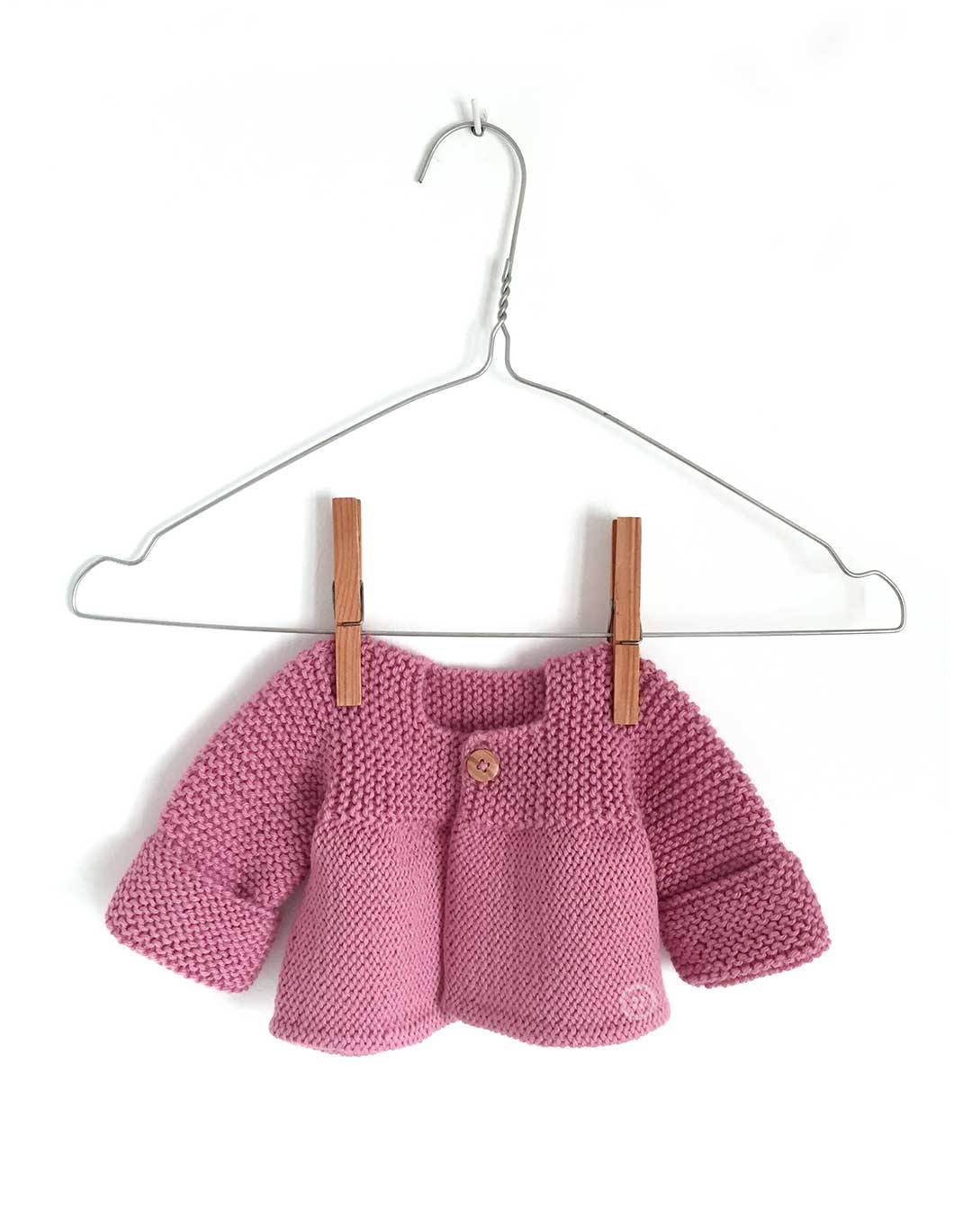 Knitted Baby Cardigan – PINK LADY -Two needle Knitting Pattern & tutorial