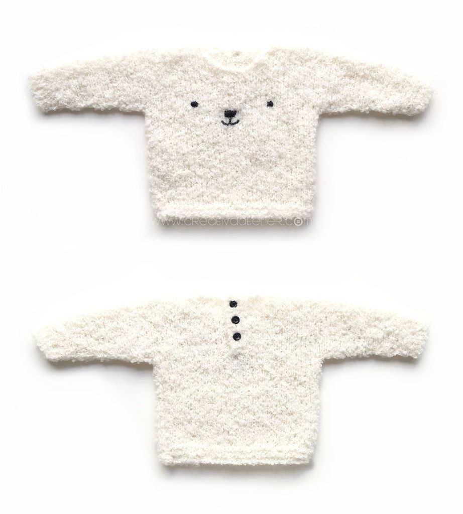 Knitted Teddy Bear Sweater - Baby Knits - [ EASY Pattern & Tutorial ]