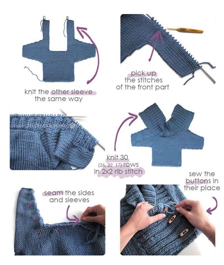 Knitted Baby Jacket crossed in front - Baby Knits - [ EASY Pattern & Tutorial ]