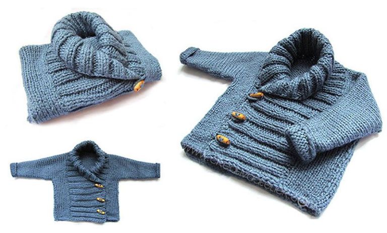 Knitted Baby Jacket crossed in front - Baby Knits - [ EASY Pattern & Tutorial ]