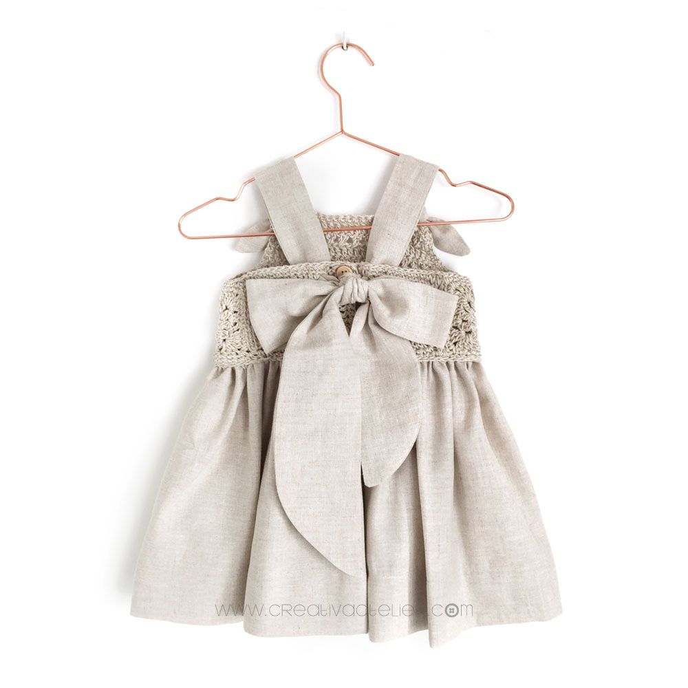 Cómo hacer un vestido de granny squeres de bebé combinado con tela DIY - Tutorial y Patrón
