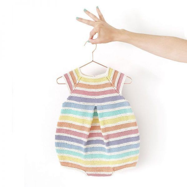 How to knit a Baby Rainbow Romper- DIY Knitting Pattern & Tutorial