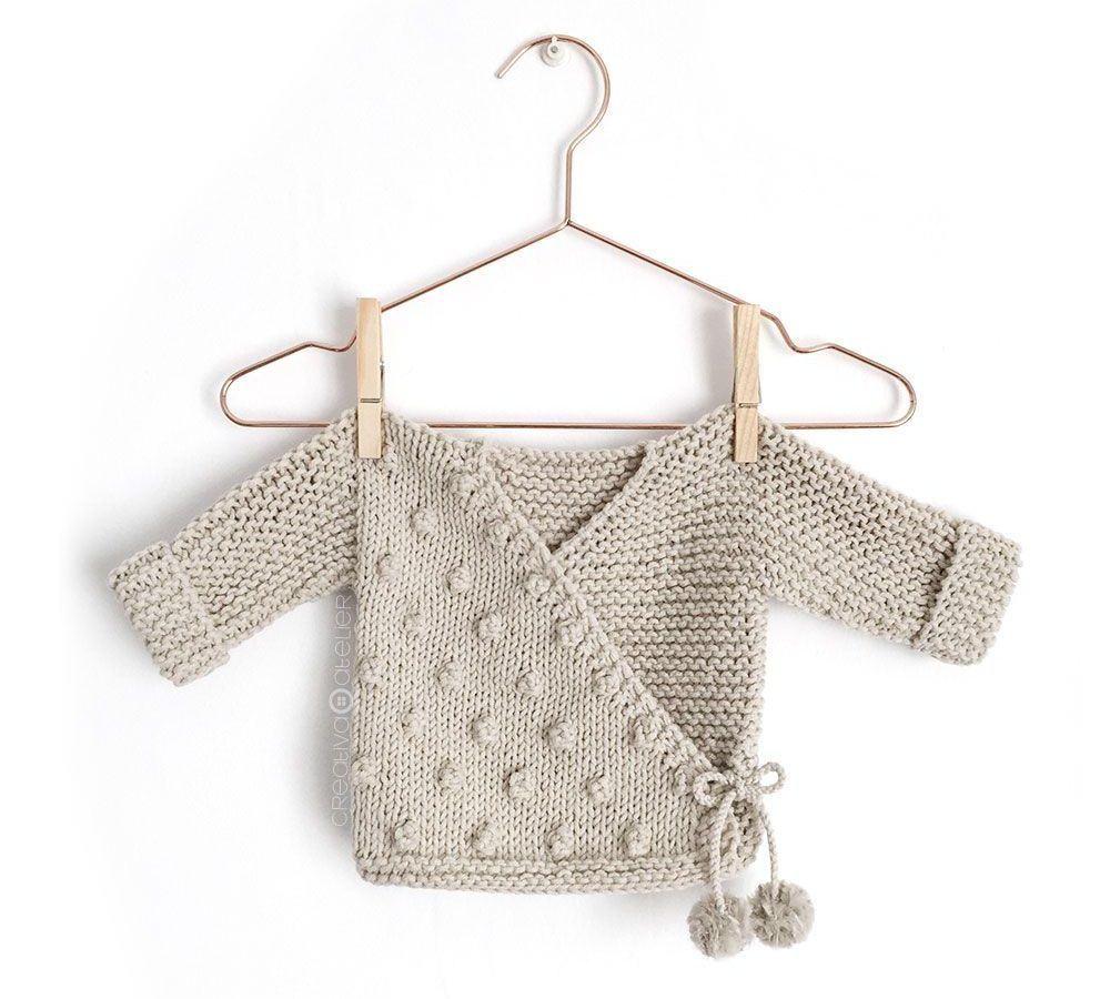 How to make a Knitted Kimono Baby Jacket - Free knitting Pattern & tutorial