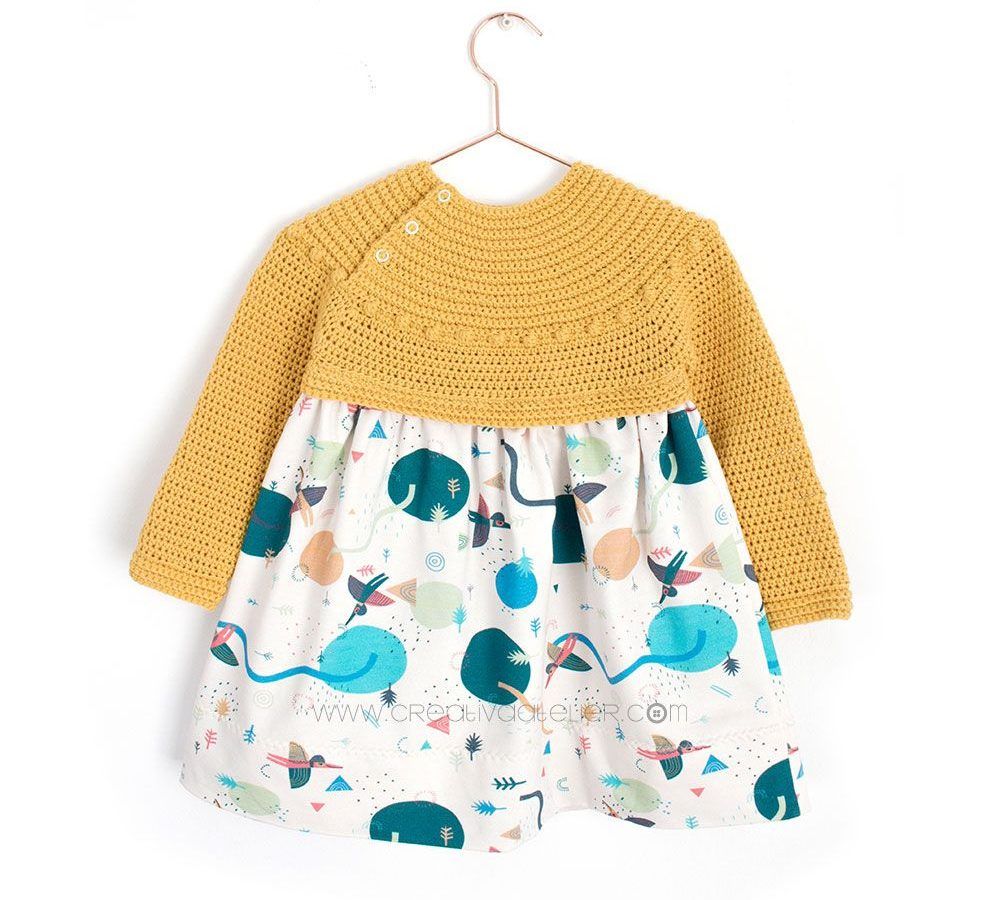 Cómo hacer un vestido de crochet y tela DIY- Tutorial y Patrón