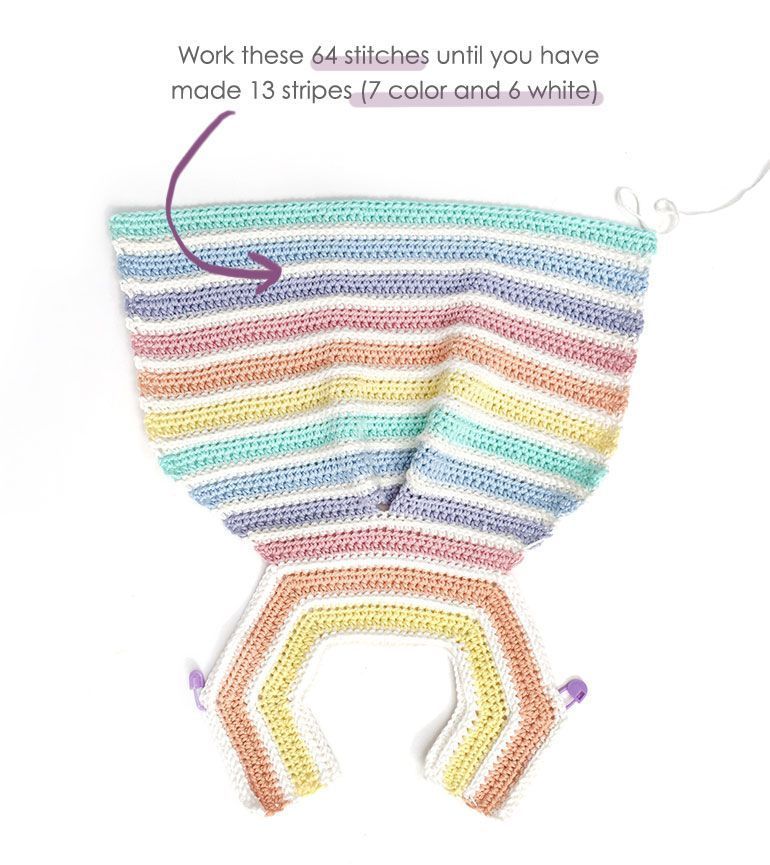 How to make a crochet rainbow romper for baby -Free Pattern and tutorial