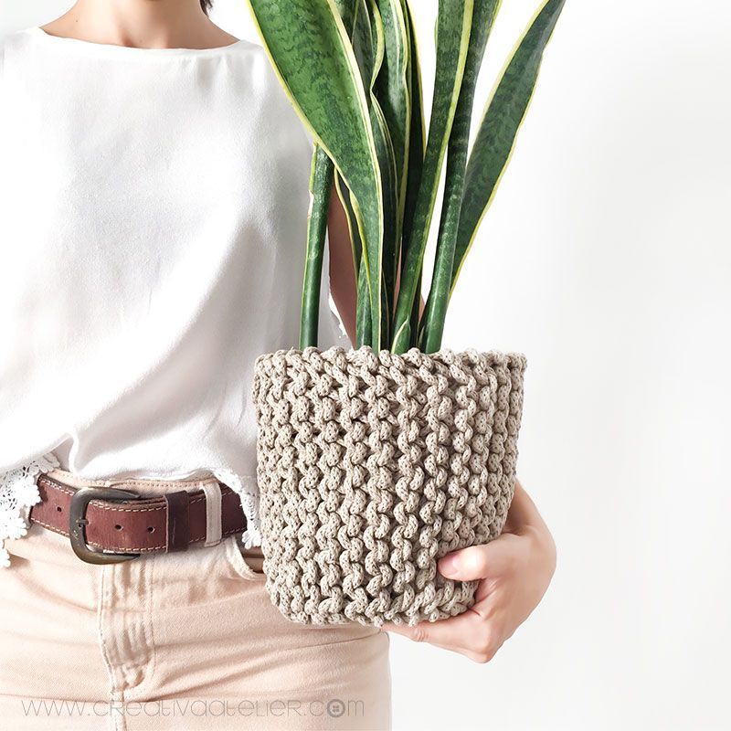 Knnitted plant cozy tutorial