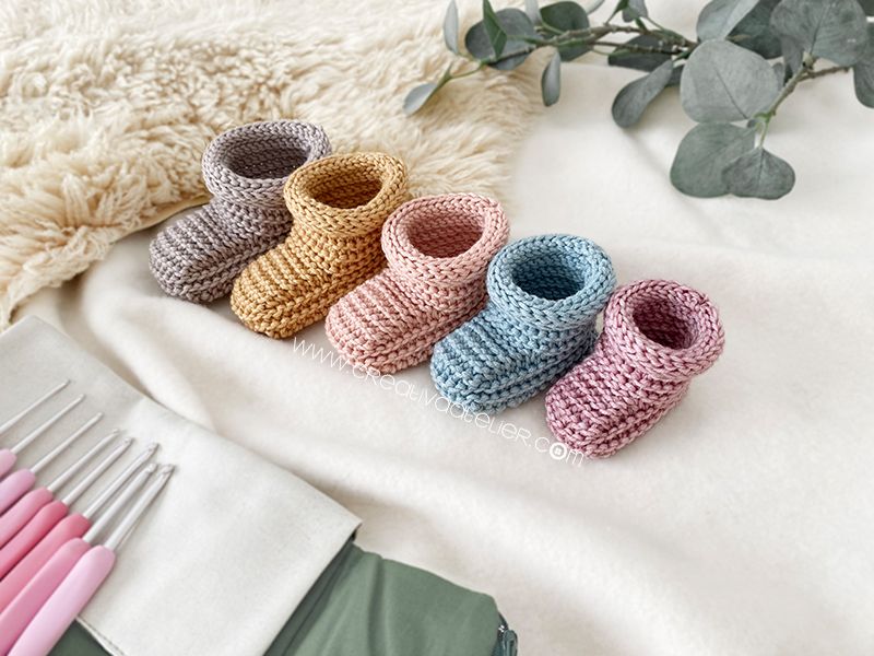 5 tallas - Patrón de Patucos de Crochet TINYTOES - Imagen 6