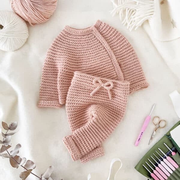 Baby Crochet Set Pattern – CUDDLES Sweater and Pants